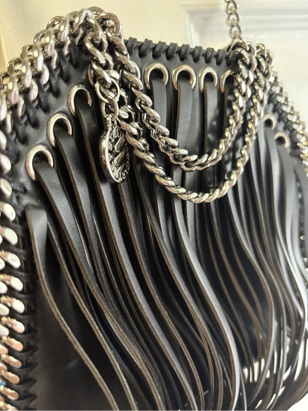 Stella McCartney Tiny Black Fringe Falabella Crossbody Bag - Picture 9 of 11